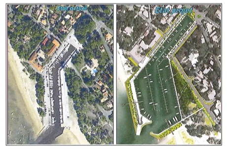 Le port de plaisance actuel et celui sur llequel on nouvs demnande notre avis